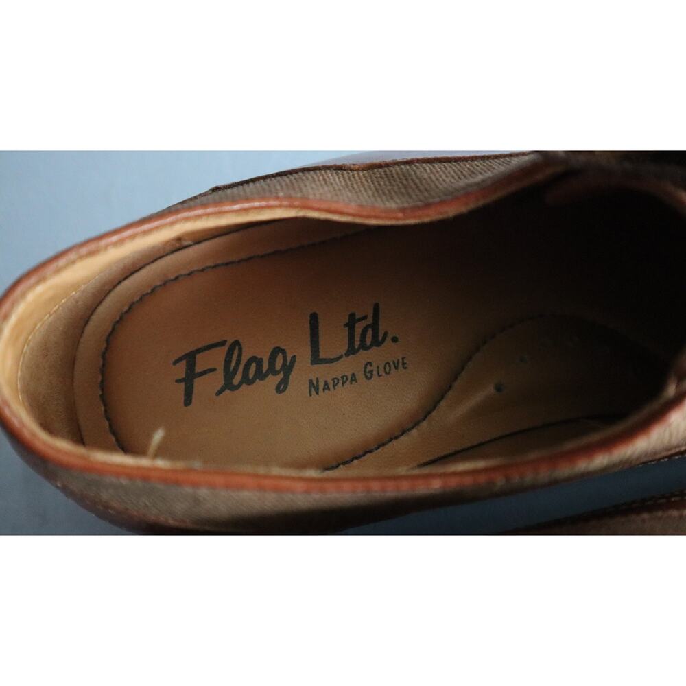 Flag LTD Hamilton Leather Canvas Cap Toe Dress Shoe Burnished Brown Mens 9 - Picture 9 of 10